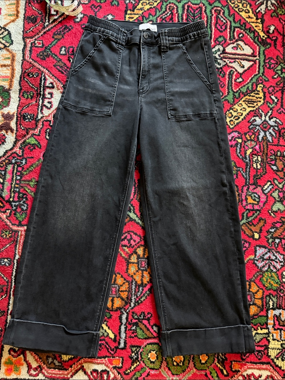 VERVET BY FLYING MONKEY Black Wide Leg Jeans